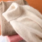 100% норковый кашемировый женский свитер с высоким воротником 2022 осенне-зимняя теплая одежда джемпер женский пуловер трикотажный халат женский зимний