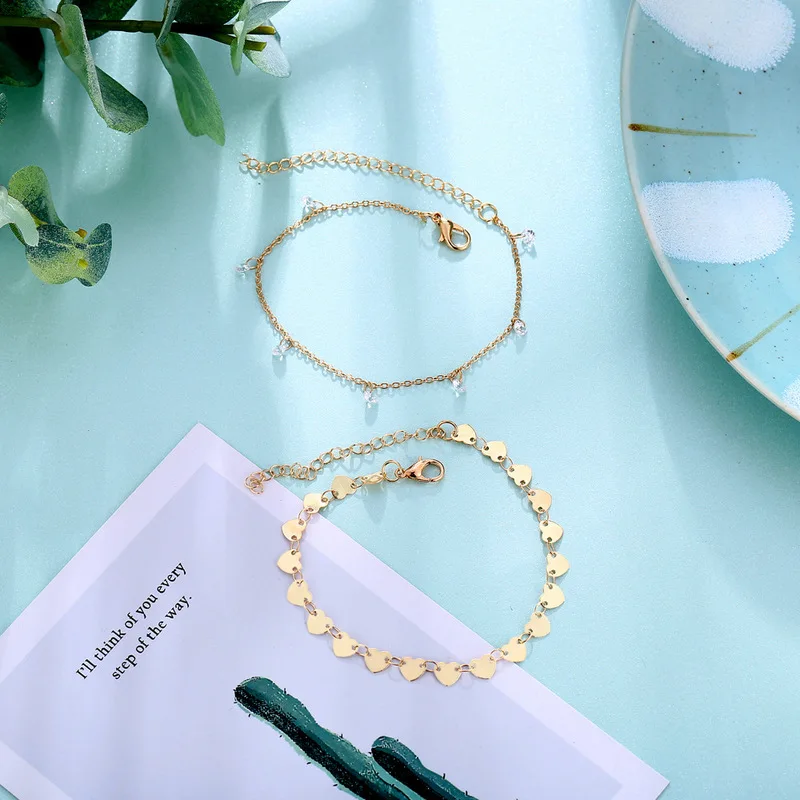 Новые браслеты на ногу браслет с подвеской из искусственных камней комплект