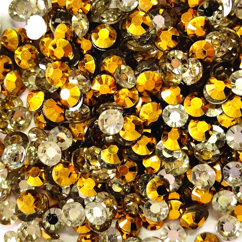 Бесплатная доставка ~! Золотые бусины из смолы с плоской задней стороной для