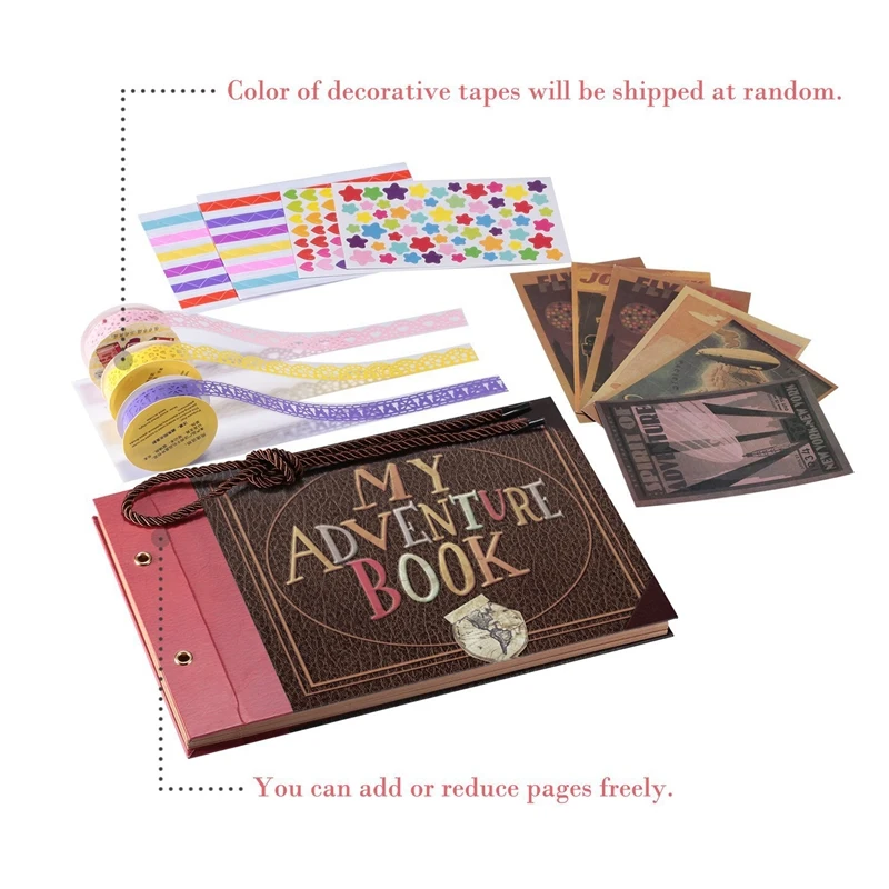 Adventure Book with Embossed Cover Large 12.3 x 8.3 Inch 80 Pages Scrapbook Album Gifts for Thanksgiving Day Christmas Anniv | Дом и сад