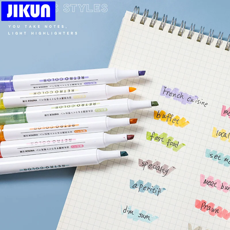 

Маркеры JIKUN 6 шт./лот, ручка, пастельные маркеры, флуоресцентная ручка, акварель, рисование, художественные принадлежности, Канцтовары для шк...