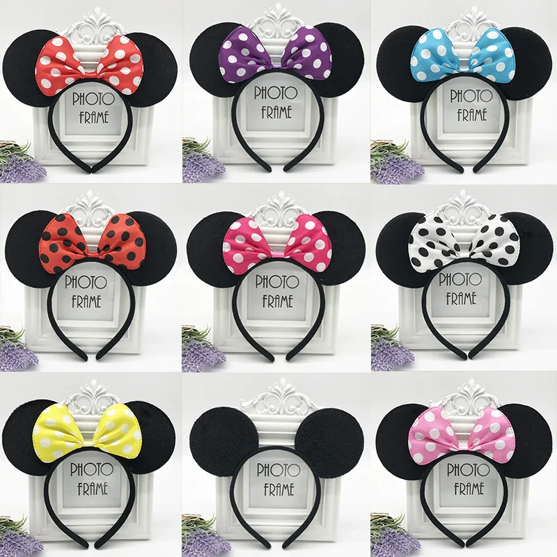 Симпатичные Минни Микки Маус девушки Блестящий Повязка Красный Розовый Уха