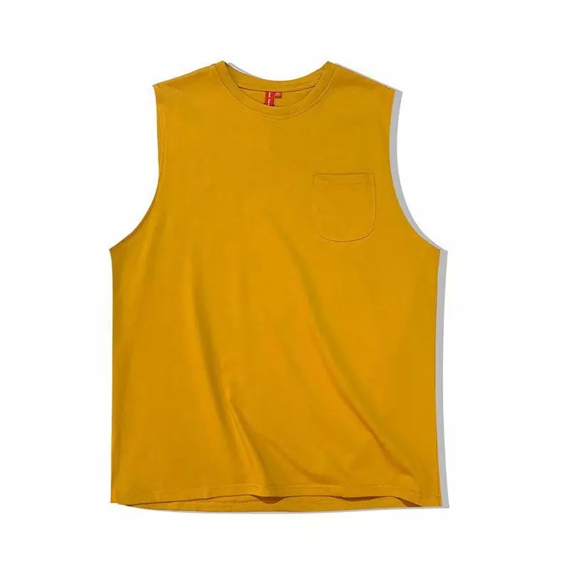 Мужская свободная хлопковая Футболка Ins майка без рукавов модная летняя