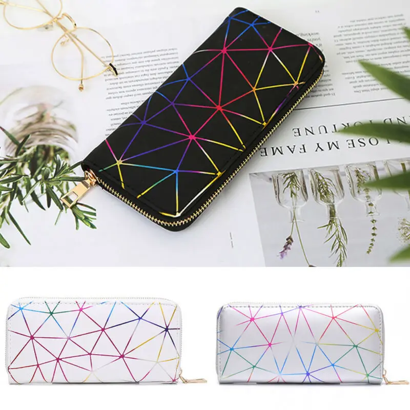 Модный женский кошелек из искусственной кожи Женский Длинный с геометрическим
