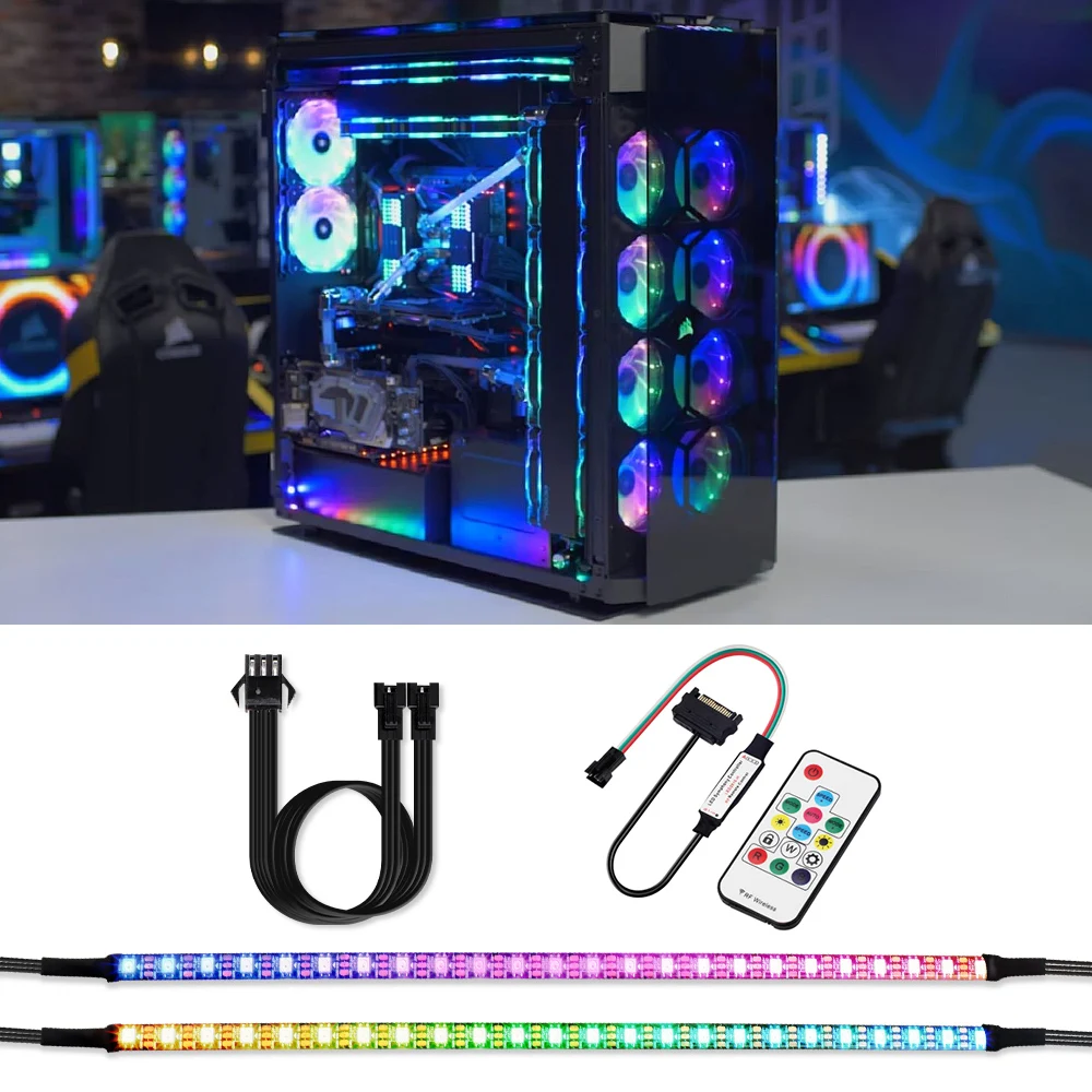 RGB Лента светодиодная для ПК ws2812b модифицируемая подсветильник ка дистанционное