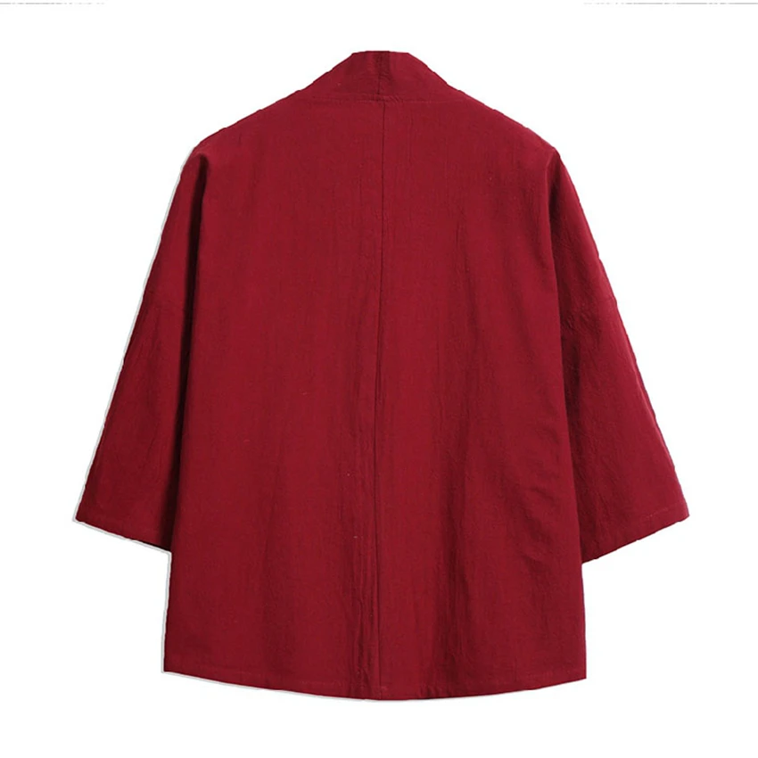 Кимоно кардиган в японском стиле для мужчин Самурай одежда Haori вышивка журавлей