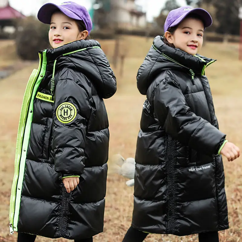 

Детская одежда, зимнее длинное пальто для девочек, теплая водонепроницаемая пуховая хлопковая куртка для мальчиков, холодная одежда, комби...