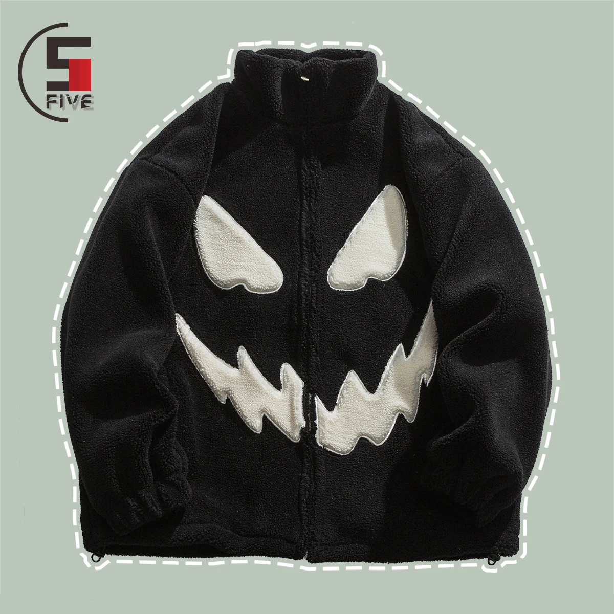 

Hip Hop Patchwork Parka Coat Men Winter Lambs Wool Embroidery Demon Print Oversize Jackets 2021 Harajuku Japanese Parkas Outwear