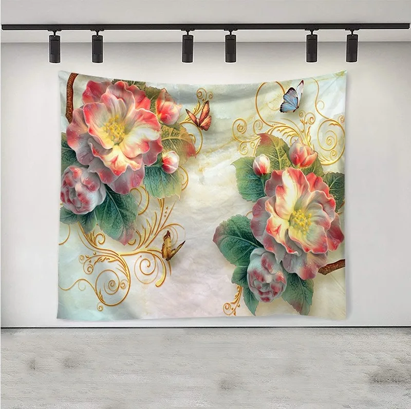 Цветок птица и бабочка подвесная ткань домашнее искусство стена спальня