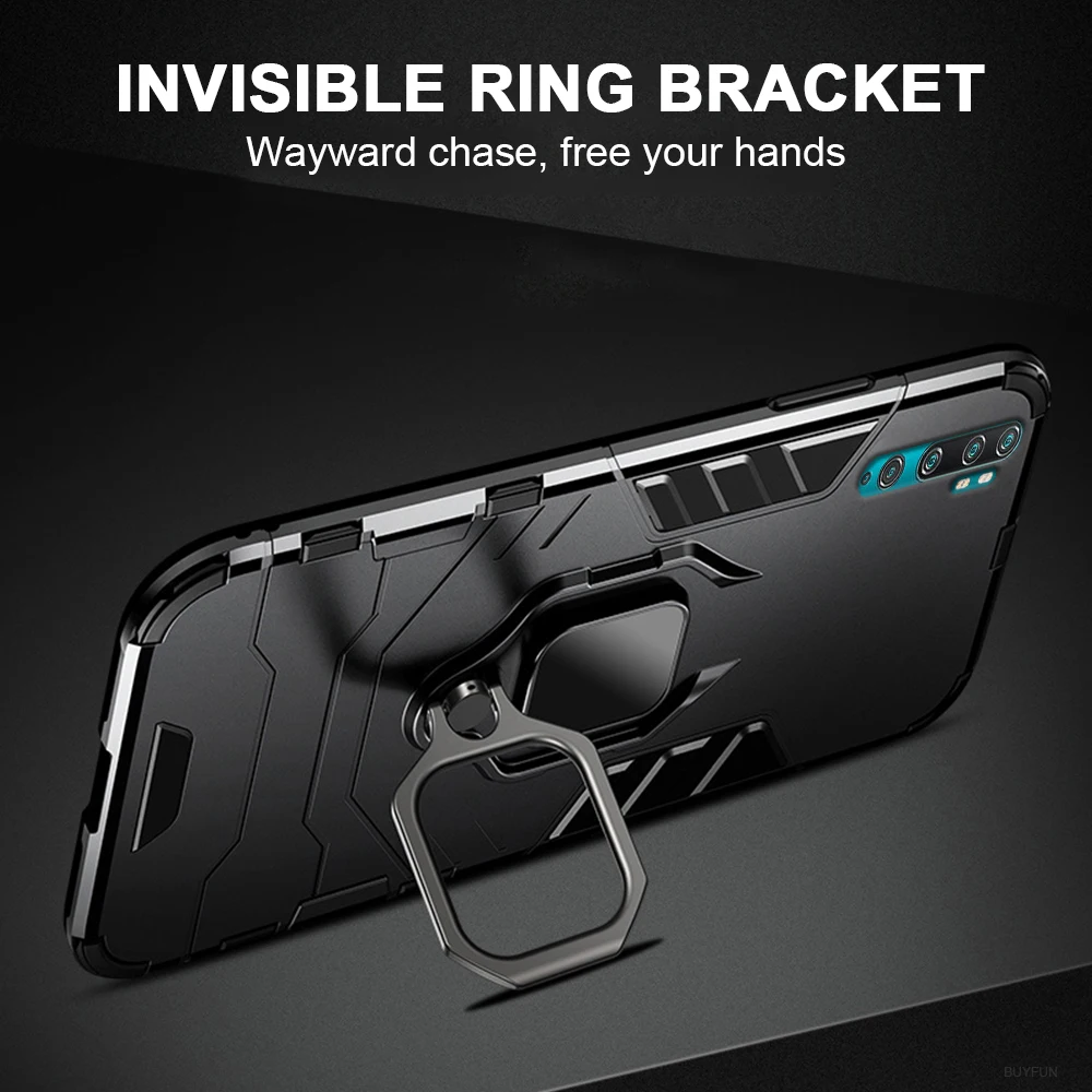 Противоударный чехол накладка для Xiaomi note 10 Pro Pocophone F1 3D Железный человек кольцо на