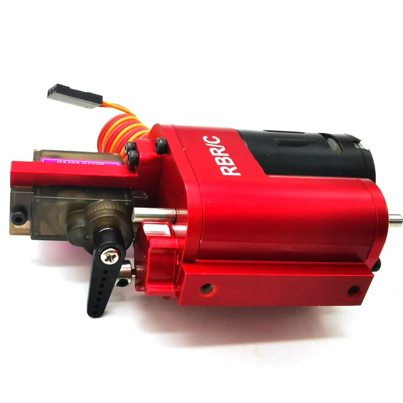 

2 Set 2 Speed Transmission Speed Change GearBox for WPL C14 C24 B14 B16 B36 MN D90 D91 MN99S RC Car Parts,Red & Silver