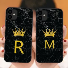 Пользовательский именной чехол для телефона для iphone 11 Pro Max с надписью монограмма черный мрамор Золотая Корона чехол для iphone X XR XS MAX 6 7 8 Pus Пользовательский именной чехол для телефона для iphone 11 Pro Max с надписью монограмма черный мрамор Золотая Корона чехол для iphone X XR XS MAX 6 7 8 Pus