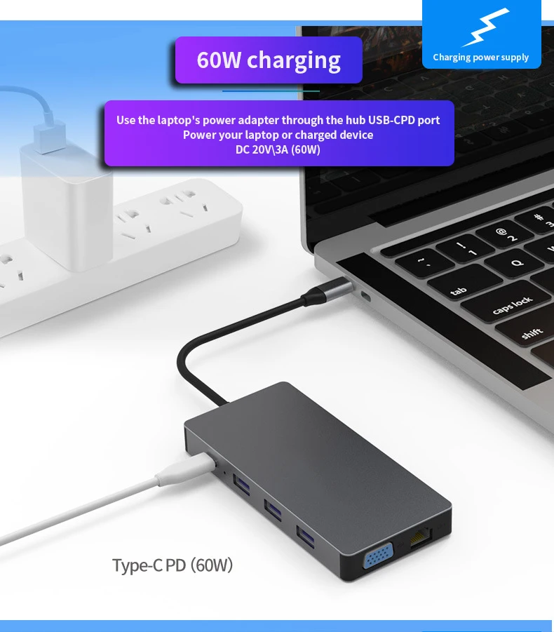 10 в 1 USB Расширительная док станция USB3.0 SD TF HDMI VGA 3 5 мм аудио Ethernet интерфейс для huawei