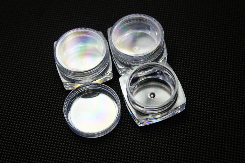 

Transparent plastic cosmetic container, square cream jar, sample jar 5g
