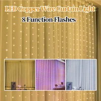 curtain led light string usb remote control 33 meter icicle light christmas day lights string new year wedding christmas light