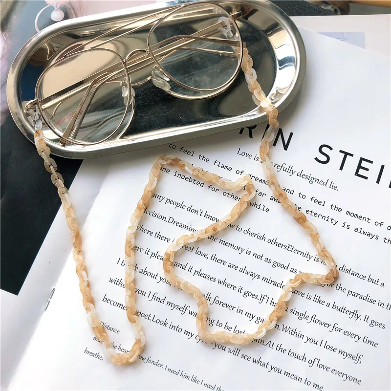 Многоцветная цепочка для очков 2020 акриловый Ацетатный Леопардовый принт с цепью