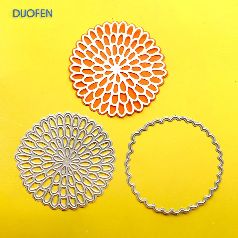 Цветочный трафарет с хризантемой 1 шт. металлические Вырубные штампы для