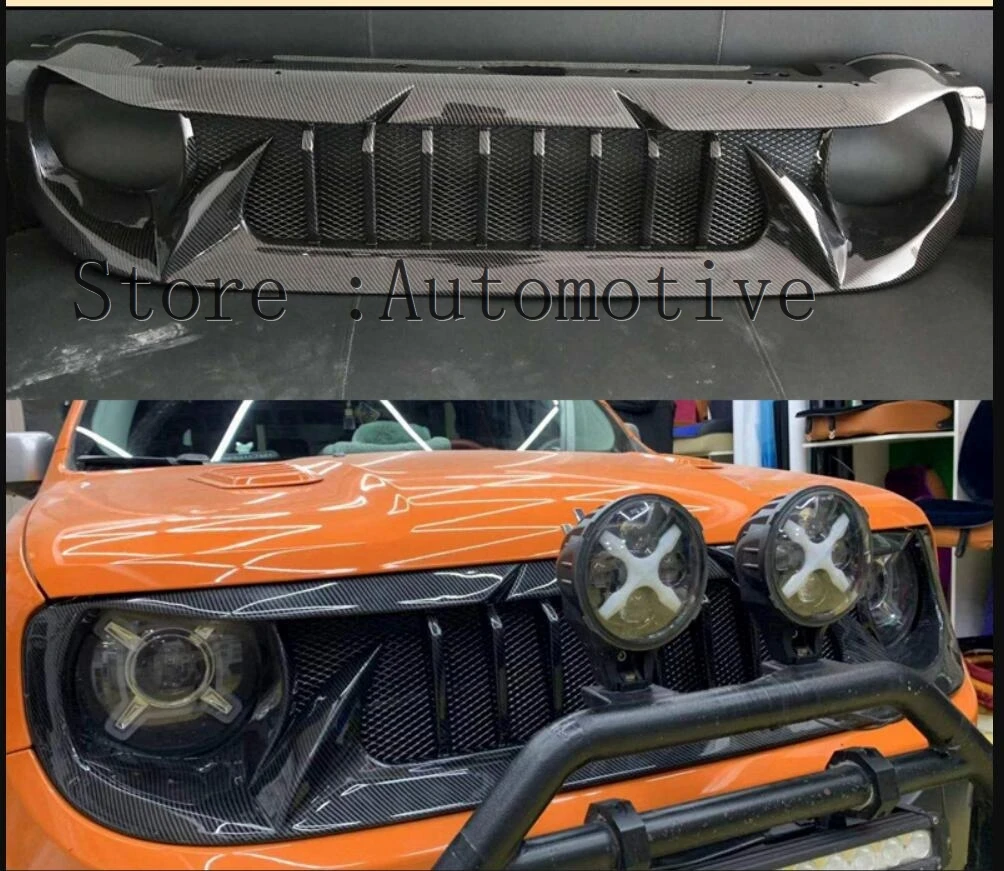 

For Jeep Renegade 2015-2018 Black Angry Bird Style Grill Upgrade Air Intake Styling ABS Grille Front Bumper Protector