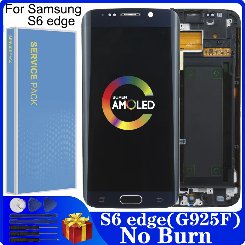 5 1 Super AMOLED S6edge ЖК дисплей для SAMSUNG Galaxy S6 край G925 G925I G925F сенсорный экран дигитайзер