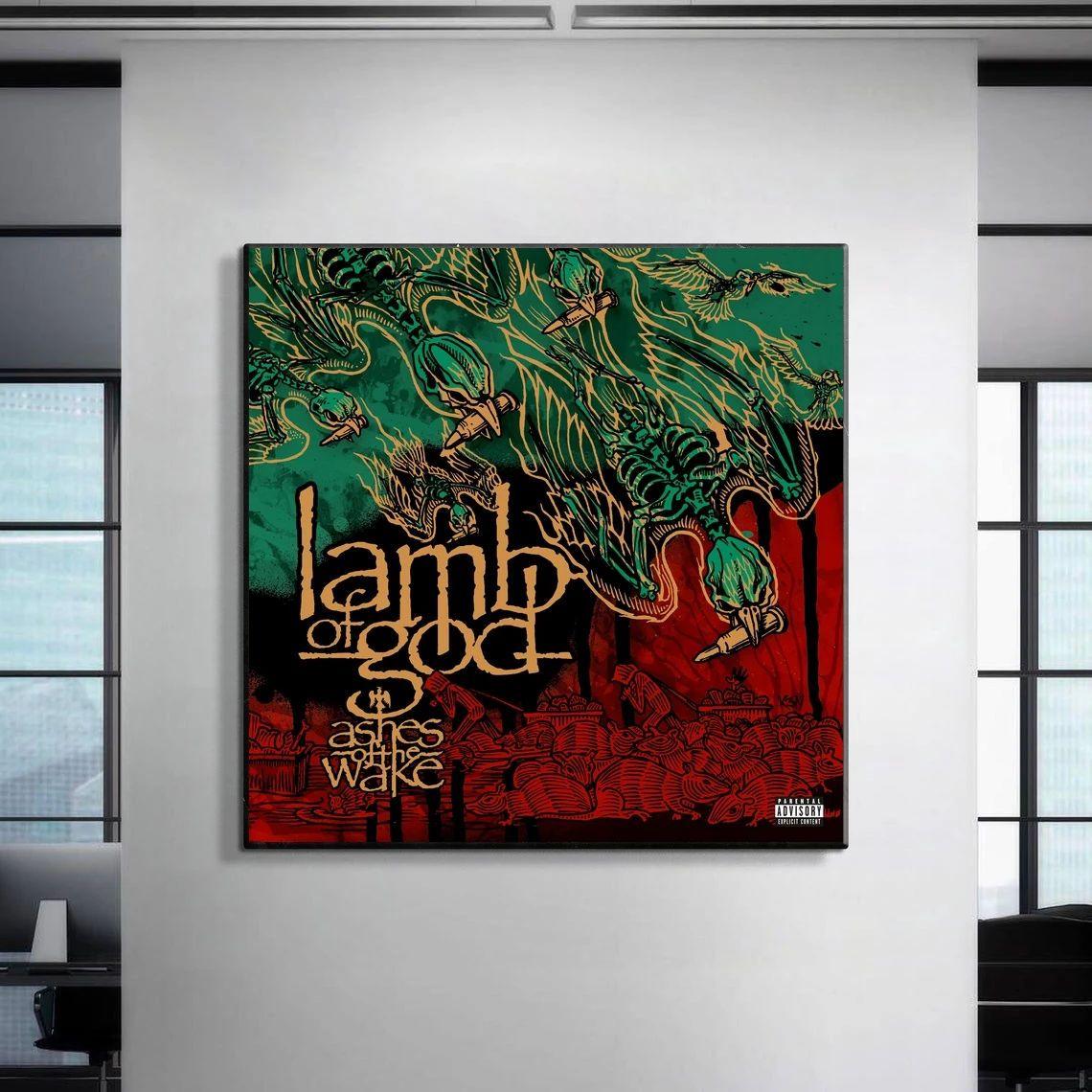 Плакат-Обложка альбома с изображением ягненка Бога-золы пробуждения музыки