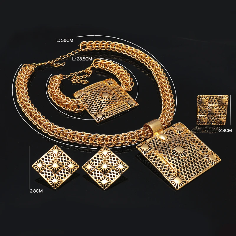 

Fani Dubai gold color jewelry sets Nigerian wedding woman accessories jewelry set fashion African Beads jewelry set Wholesale