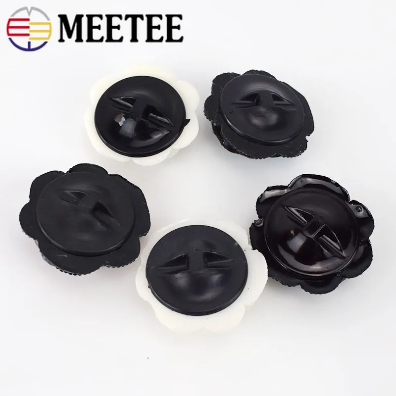 Meetee 5/10 шт 46 мм Пластиковые Стразы из смолы пуговицы цветок розы пальто