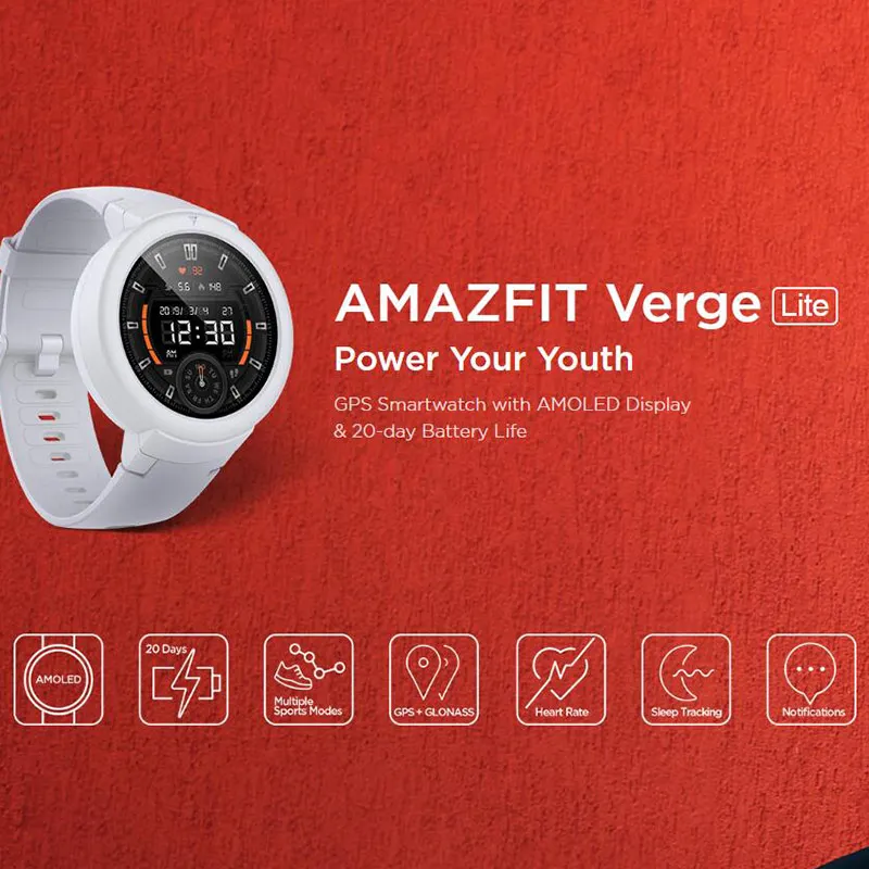 Смарт часы Huami Amazfit Verge Lite GPS IP68 водонепроницаемые|Смарт-часы| |