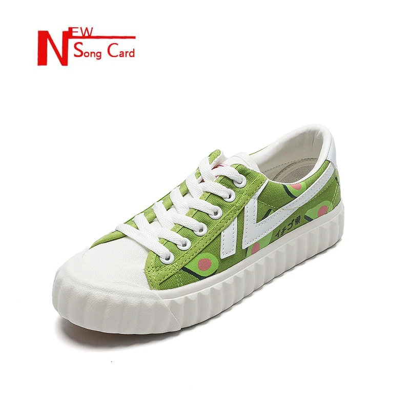 Женские парусиновые туфли повседневные кроссовки с ручной росписью в виде