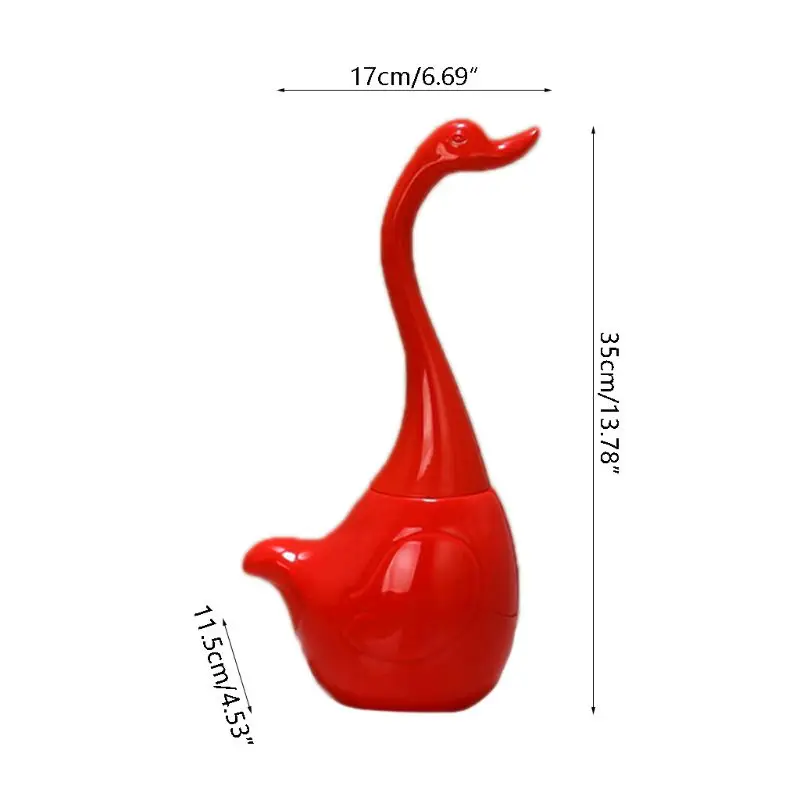 

Swan Shape Toilet Brush Bathroom Accessories Ceramic Base Plastic Handle Cleanin