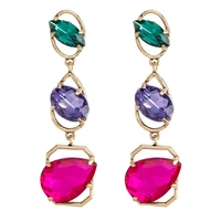 lubov fashion glass long earrings blue dangle earrings bijoux acier inoxydable femme earrings for women 2020 dropshipping