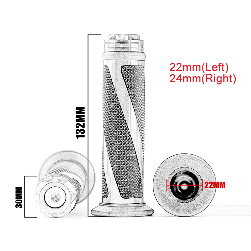 Black Silver Blue Red Yellow 22mm Motorcycle Grips Universal 7/8" Motor Scooter Retro Grip for Yamaha Ducati Honda KTM Suzuki |