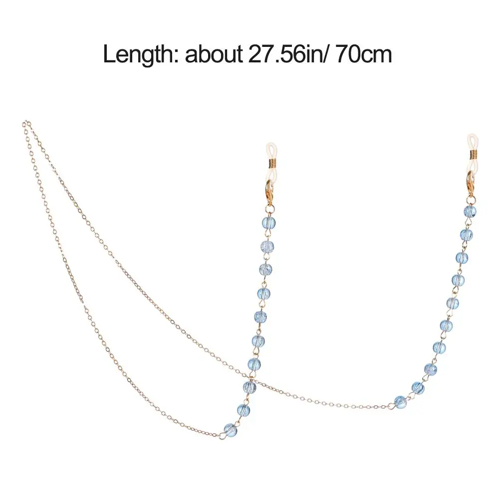 Цепочка для очков Женская золотистая/серебристая шнур с бусинами чтения