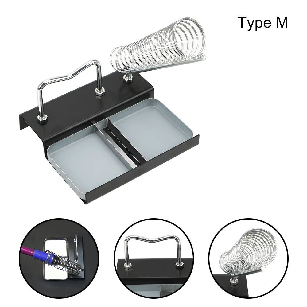 

Soldering Iron Gun Holder Stand Double Metal Base Soldering Iron Frame Mount Support Station + Sponge Cast Iron