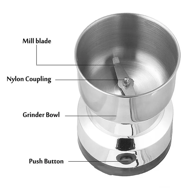 

Multifunction Smash Coffee Grinder Stainless Steel Electric Kitchen Spice Grinder Electric Home Spice Coffee Bean Herb Grinder