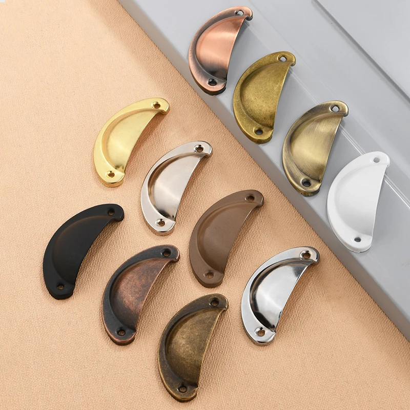 

2PCS Mini Bronze Metal Handles Box Pulls for Furniture Cabinet Knobs and Handles Cupboard Handles Drawer Pulls Shell Hardware