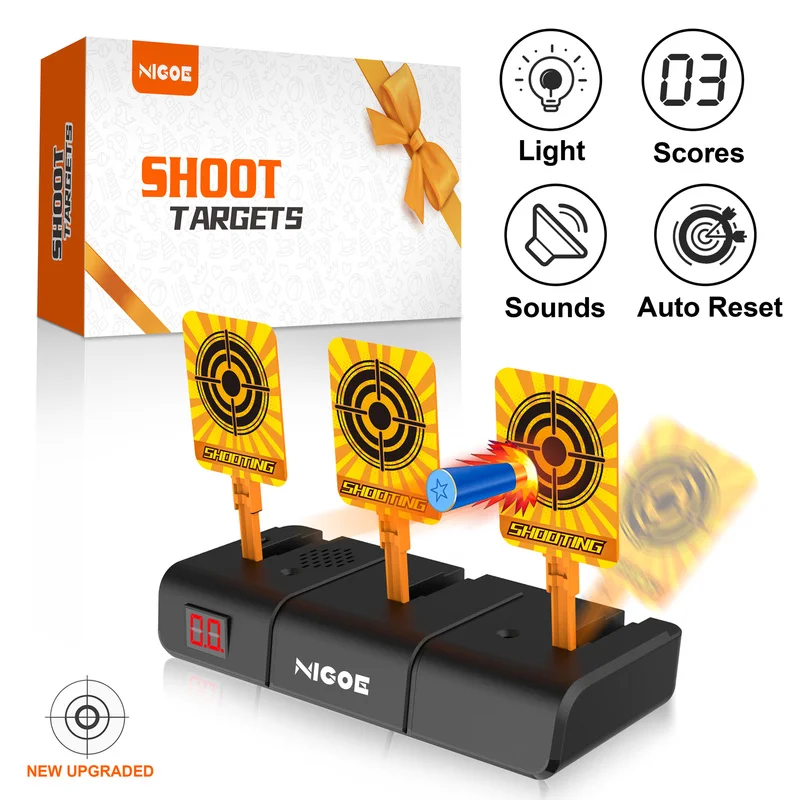 

NIGOE Electronic Digital Shooting Target Scoring Auto Reset Target with Light Sound Effect Outdoor Indoor Sports Toy Educational
