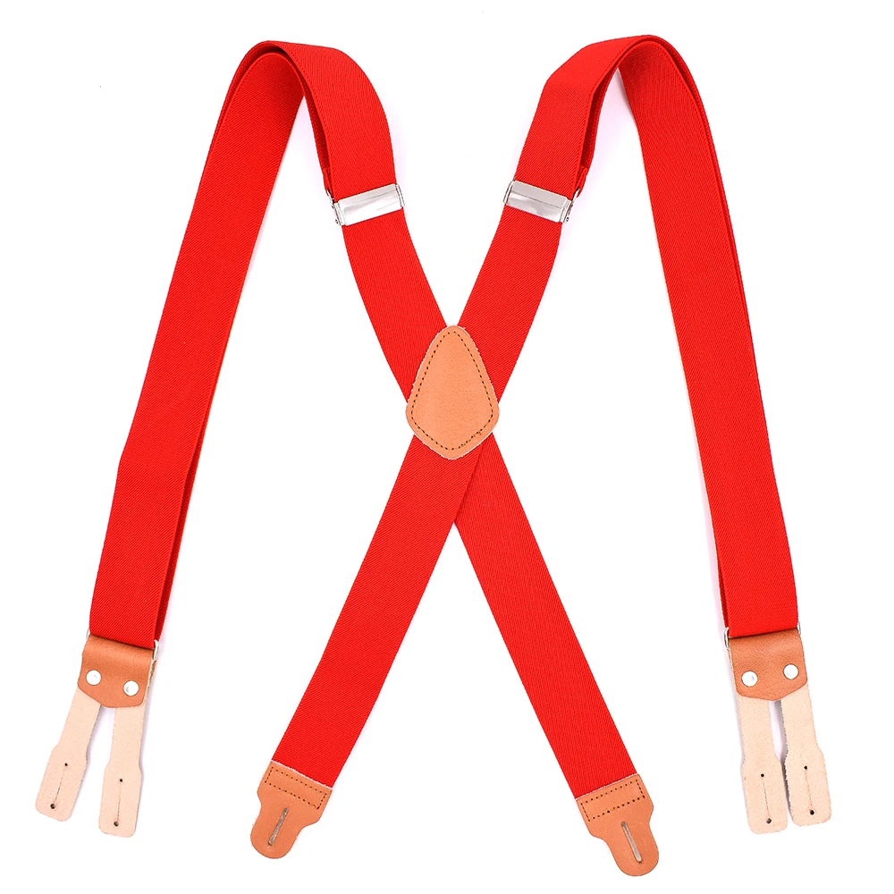 Мужские Винтажные кожаные подтяжки на подтяжках с пуговицами X сзади для мужчин