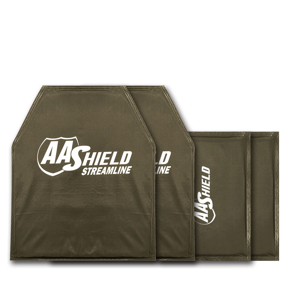 

AA Shield Streamline Bulletproof Soft Body Armor Inserts Plate UHMWPE Self Defense Ballistic NIJ IIIA 3A 10x12-T2 & 6x8 Kit