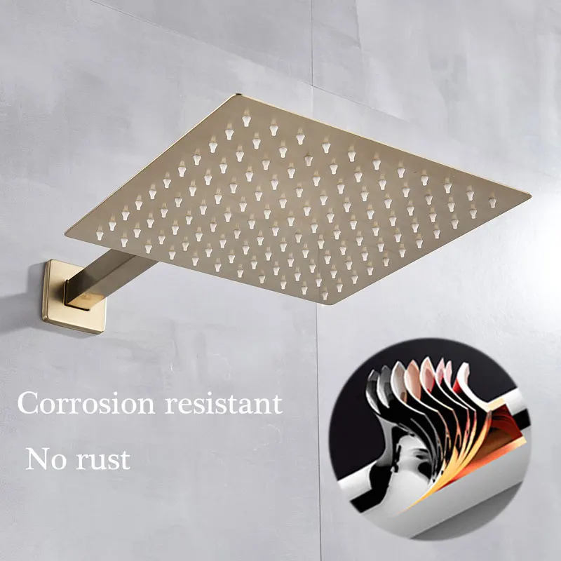 Большая квадратная насадка для душа 16-дюймовая душевая лейка высокого давления