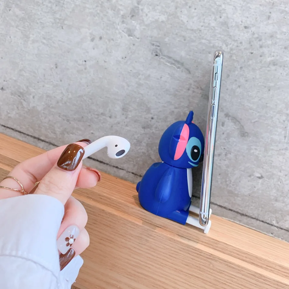 Наушники в форме кота чехол для Airpods 2 Чехол Силиконовый 3D стежка лев мультфильм Милая подставка в виде медведя чехол для Apple Air Pods чехол для Earpods