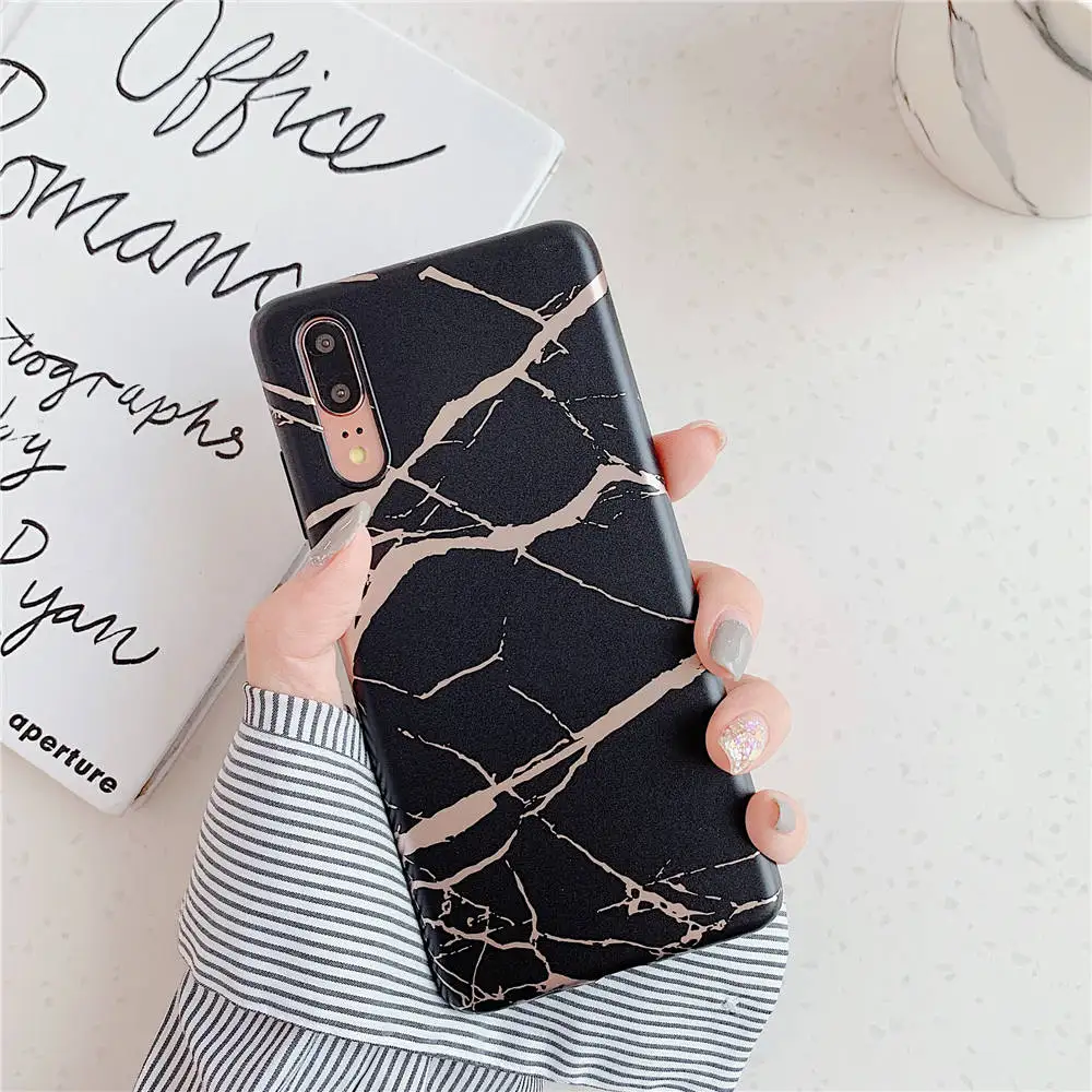 Роскошный Глянцевый золотой мраморный чехол для Huawei P30 Lite Mate 30 Pro 20 P20 телефона