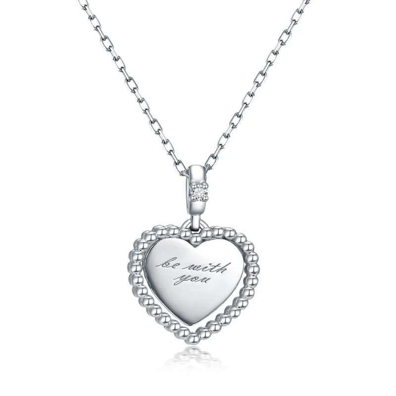 18k white gold ZOCAI Романтический алмаз в форме сердца женское ожерелье Настоящее сертифицированное 0.005CT АЛМАЗ 18 К золото(AU750) ожерелье подарок на день рождения C00140 - Цвет камня: 18k white gold