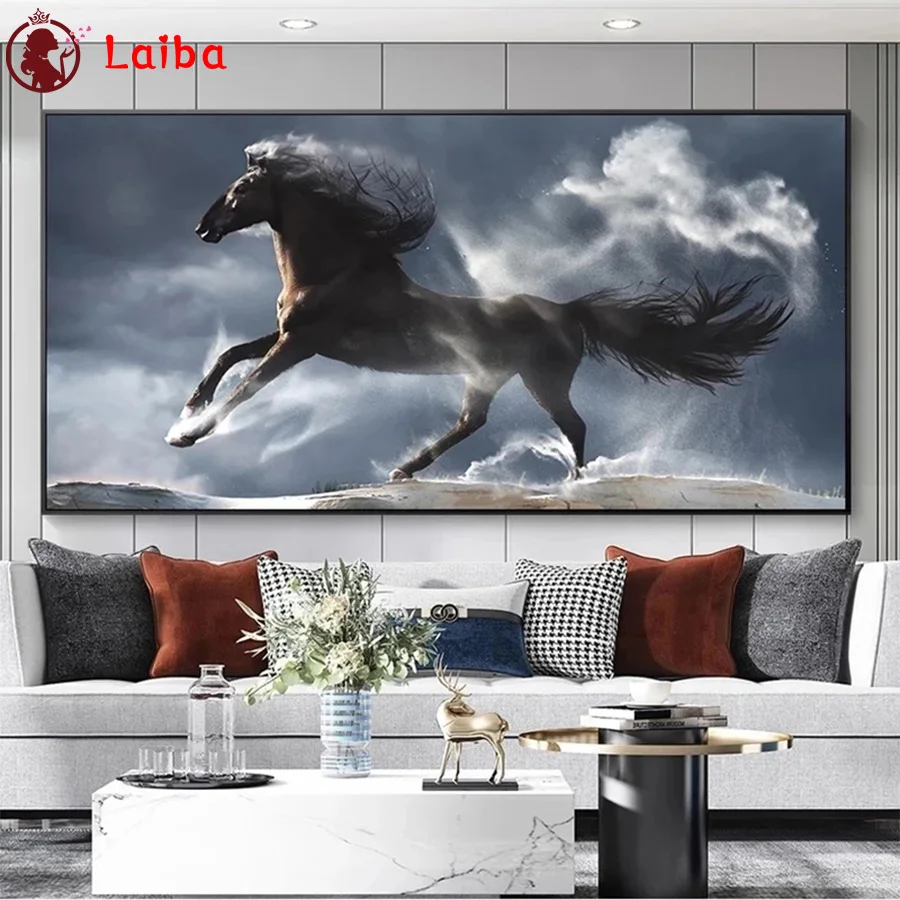

5D DIY Diamond Embroidery Modern animal art, running horses Full Kits Needlework Diamond Painting Cross Stitch Decor For Home