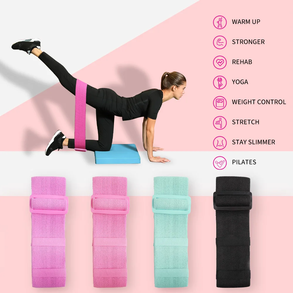 COPOZZ Adjustable Hip Loop Resistance Bands for Legs and Butt Anti Slip Roll Up Workout Elastic Booty Fitness Equipment | Спорт и