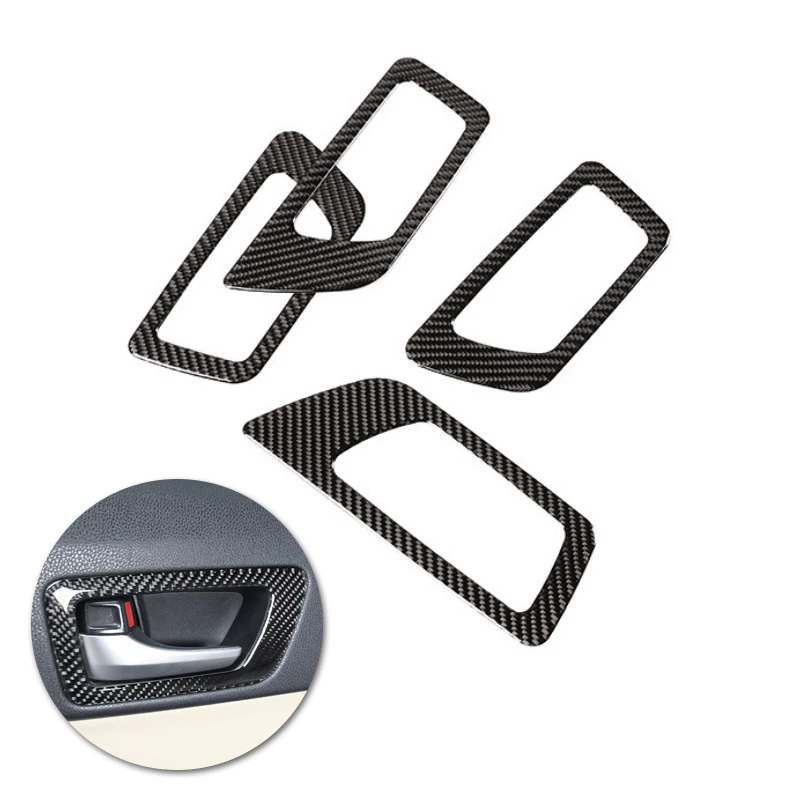 

For Toyota Highlander 2015 2016 2017 2018 Car Interior Door Handle Lock Bowl Frame Carbon Fiber Cover Decor