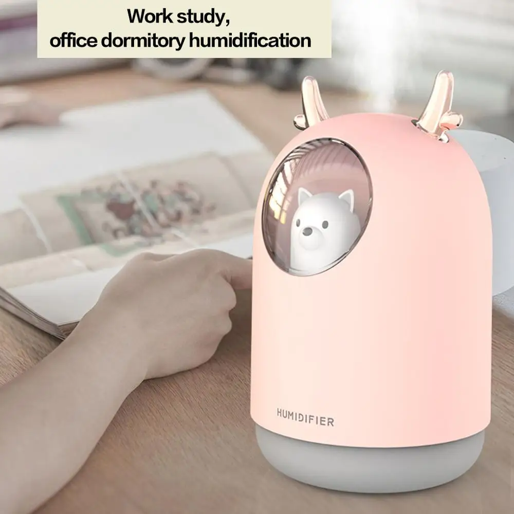 

1 PC Humidifier USB Powered Mini Adorable Air Humidifier Home Bedroom Office Low Noise Nightstand Air Mist Sprayer