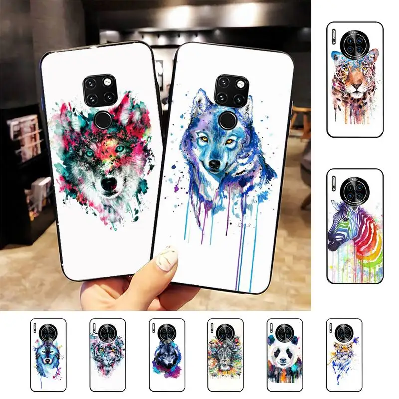 

Animals Flowers Tiger Lion Owl Deer Painting Art Phone Case For Huawei Nova 3I 3E mate 20lite 20Pro 10lite Luxury funda case