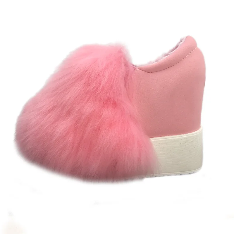 

New style real wool decorative women's shoes leather fashion shoes platform platform platform platform high heel shoes