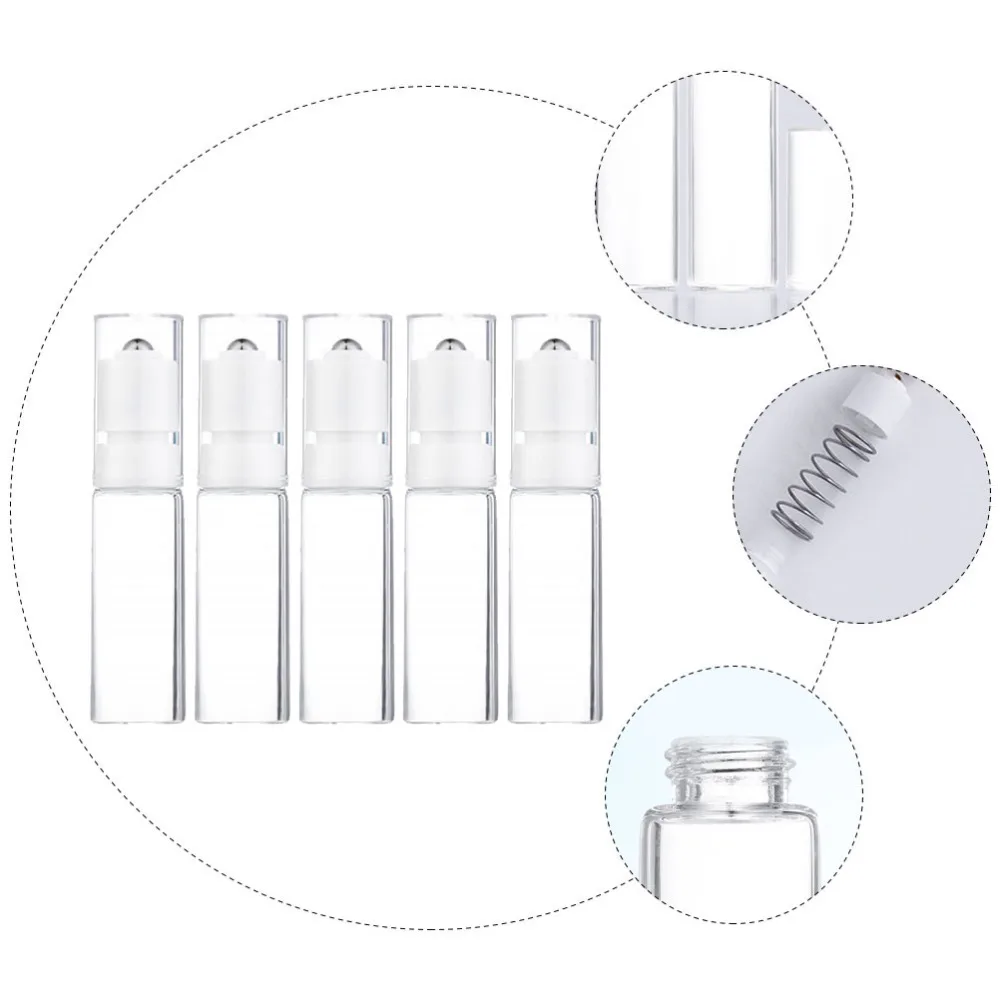 

5pcs 15ml Empty Roller Ball Bottle Essential Oil Bottle Refillable Sub Bottles