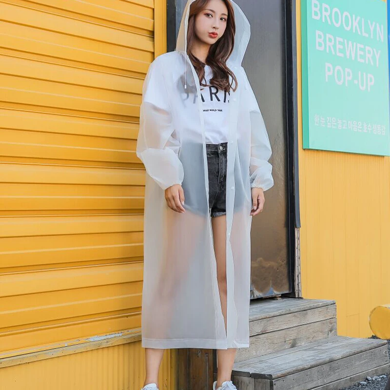 Дождевик женский прозрачный водонепроницаемый плащ пончо ветрозащитный для